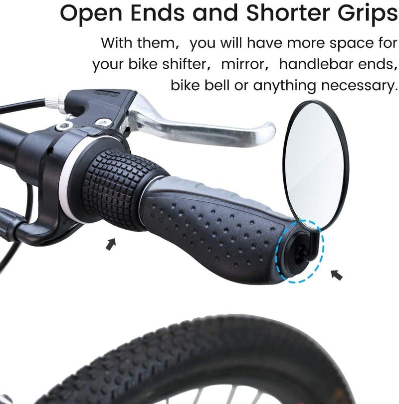 PRUNUS Bike Handlebar Grips, Rubber Ergonomic Antislip Bicycle Handlebar Grips, for MTB Mountain BMX (90MM+90MM) - Image 2